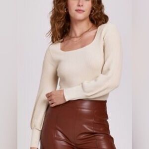 Another love ribbed neutral boho chic top blouse